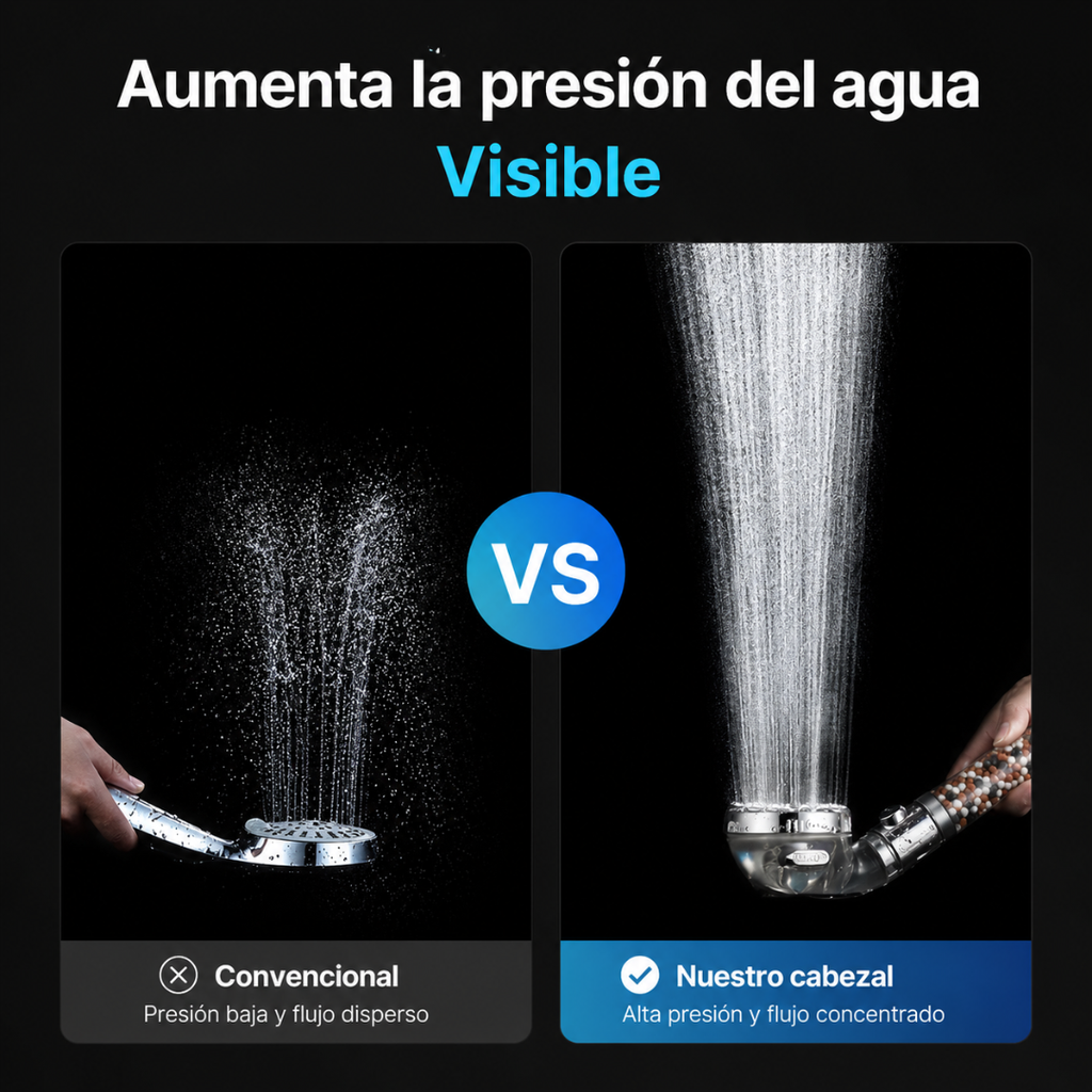 Cabezal de Ducha con Filtro Anti-Cal y Anti-Cloro